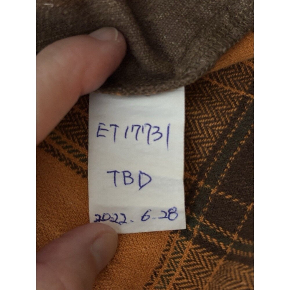 Easel Los Angeles Brown/Orange Plaid Corduroy Button-Up Flannel /Shacket S - Picture 7 of 7